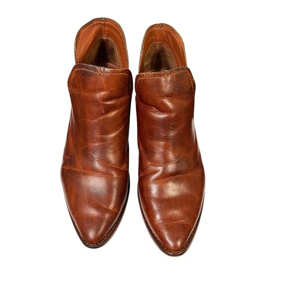 Steve Madden Austin Cognac Brown Leather Cowboy Ankle Booties Women's Size 9.5M - Picture 4 of 14